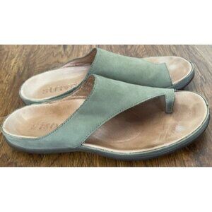 Strive Capri Women's 9 Green Orthotic Slide Footbed Sandals Toe-ring Summer Boho